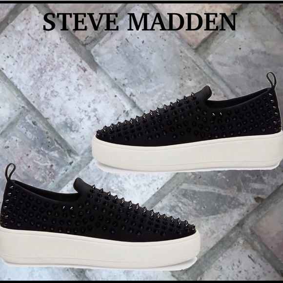 BACK IN STOCK* STEVE MADDEN BAXON STUDDED SNEAKERS - Picture 6 of 7